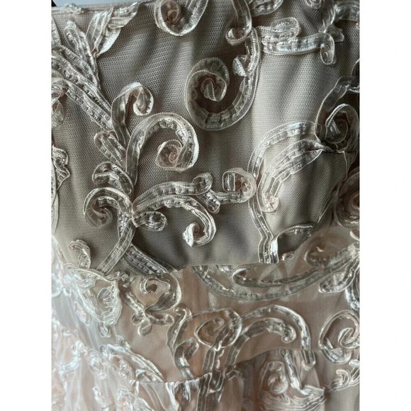 Sho Tadashi Rose Mist Embroidered Mesh Strapless Illusion Fit & Flare Dress - Picture 7 of 7